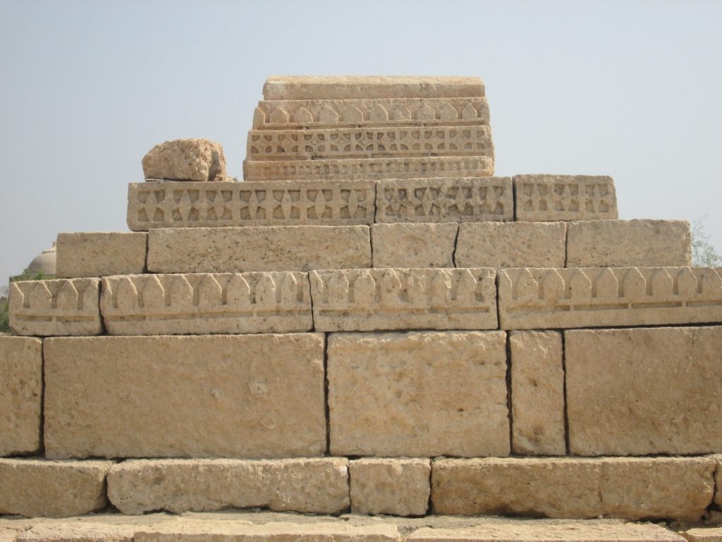 Carved stone slabs and cenotaphs of graves