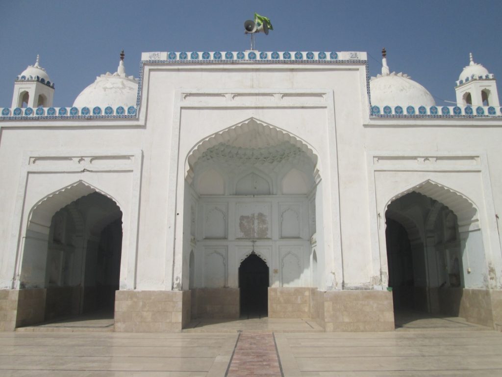 Three trefoil arched entrance to prayer hall